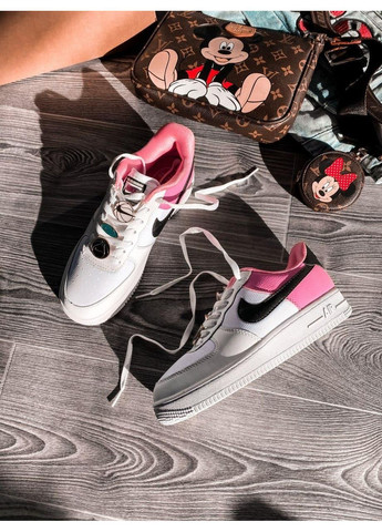 КРОСІВКИ ЖІНОЧІ NIKE AIR FORCE 1 WHITE PINK BLACK НАЙК АІР ФОРС 1 ПРЕМІУМ No Brand рожеві демісезони (367174514)