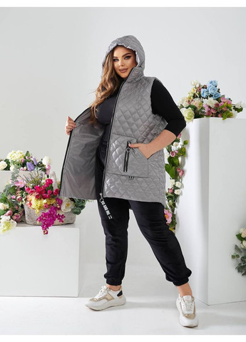 Жилетка жіноча стьобана з капюшоном (Заміри в описі) DK/DL Мода без кордонів (366725482)