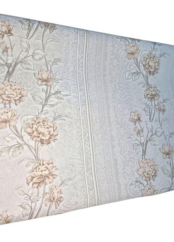 Обои виниловые флизелиновые 10.05×1.06 м Славянские 3686-01, серые с цветами в спальню, коридор, зал, гостиную Слов'янські шпалери (340275367)