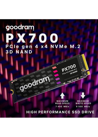 SSD накопитель M.2 2TB PX700 NVMe PCIe 4.0 2280 (SSDPR-PX700-02T-80) Goodram (323088525)