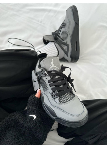 КРОССОВКИ ЖЕНСКИЕ NIKE AIR JORDAN 4 X CACTUS JACK GREY BLACK НАЙК АИР ДЖОРДАН No Brand серые демисезоны (368647187)