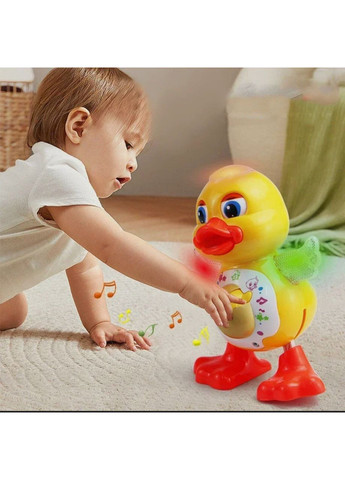 Интерактивная игрушка “, танцующий” музыкальный утенок с подсветкой и подвижными крыльями | светло-звуковые No Brand (364553154)