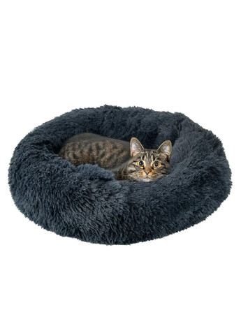 Плюшевая лежанка логово подушка пончик с антискользящим дном для животных кошек собак 50 см (481097-Prob) Темно-синяя Unbranded (353590251)