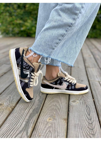 Сірі Осінні кросівки чоловічі nike sb dunk low x travis scott cactus jack grey найк сб данк No Brand