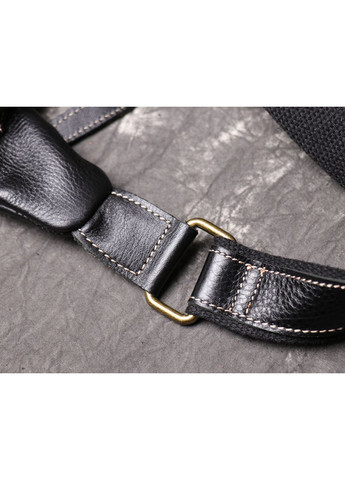 Чоловіча сумка-бананка чорна з натуральної шкіри ProDobro (363221213)