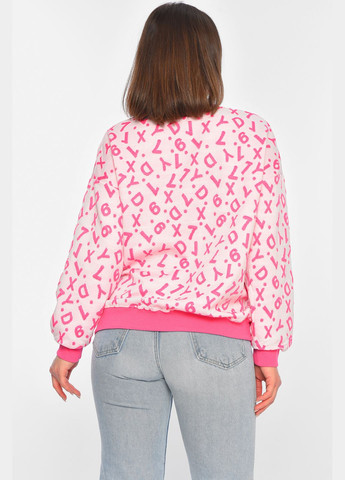 Розовый демисезонный свитер женский розового цвета с принтом пуловер Let's Shop