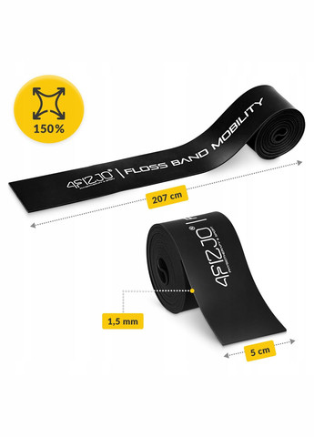 Стрічка компресійна для флосингу Floss Band 207 x 5 x 0.15 см Black () 4FIZJO P-5907222931882 (324264804)