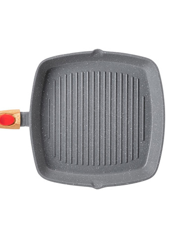 Алюминиевая сковорода-гриль 28 см со стеклянной крышкой Квадрат HP-4-462G MGC (370802491)