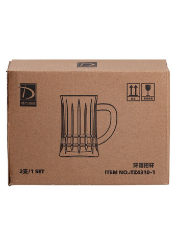 Набор пивных кружек 2 штуки по 310 мл из толстого стекла, Yiwu (361678405)