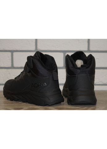 Черные повседневные, кэжуал зимние ботинки зимние детские / подростковые черные BBT