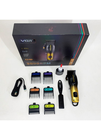 Аккумуляторная машинка для стрижки VGR V-026 GOLD. Цвет: золотой No Brand (385265273)