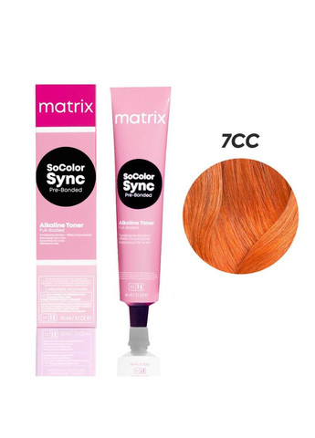 Безаміачний тонер для волосся на кислотній основі SoColor Sync PreBonded 7CC+ блондин глибокий мідний, Matrix (292736111)