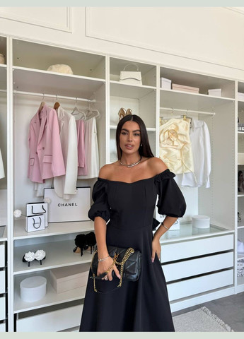 Черное платье Garna однотонное