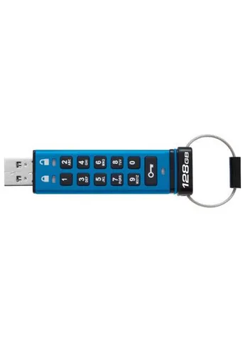 USB флеш накопичувач 128GB IronKey Keypad 200 AES-256 Encrypted Blue USB 3.2 (IKKP200/128GB) Kingston 128GB IronKey Keypad 200 AES-256 Encrypted Blue US (400829145)