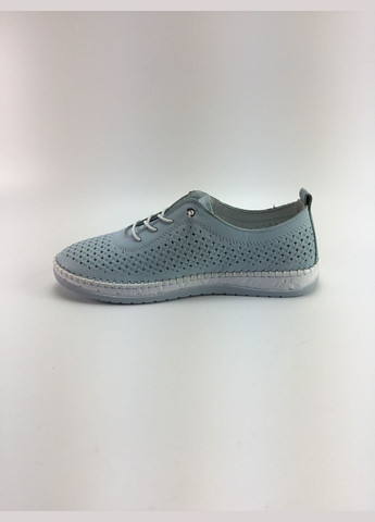 Голубые женские перфорированные мокасины Anna Lucci с перфорацией