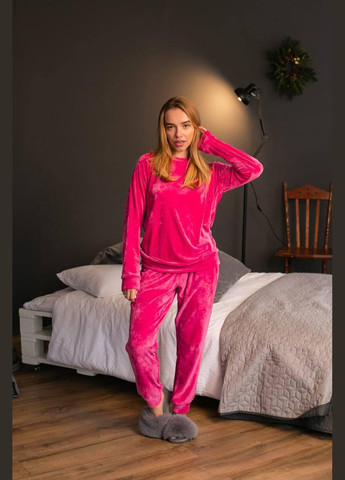 Спортивний велюровий костюм кофта та штани малинові () велюр на бавовняній основі V.Velika (307088673)