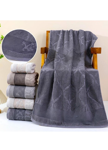 Набор полотенец: банное полотенце 140×70 см + лицевое полотенце 100 x 50 см, хлопок Malloory Home абстрактный светло-серый