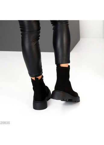 Черевики зимові Artis, натуральна замша, чорні, на блискавці No Brand (365553015)