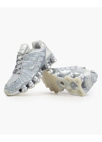 Серебряные демисезонные кроссовки мужские nike shox silver найк шокс No Brand