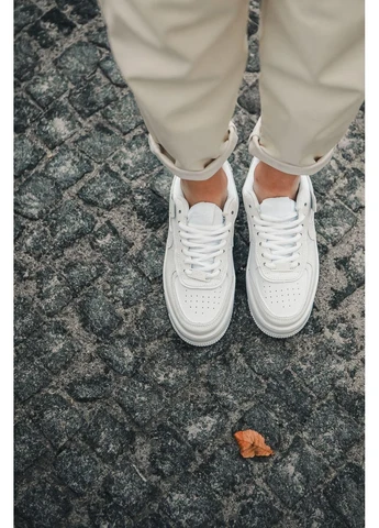 Белые демисезонные кроссовки мужские nike air force 1 shadow white найк аир форс 1 премиум No Brand