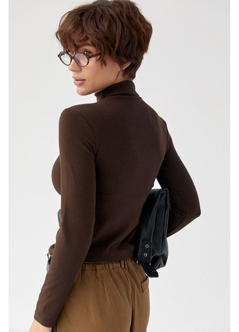 Трикотажный однотонный лонг с переплетом - баклажан цвет Lurex (370602041)