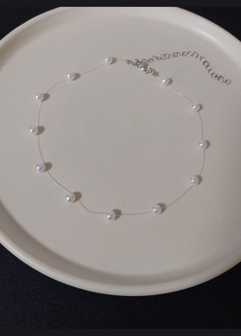 Чокер колье невидимка жемчужины MN0111 белый DeKolie жемчуг бижутерный сплав (347590243)