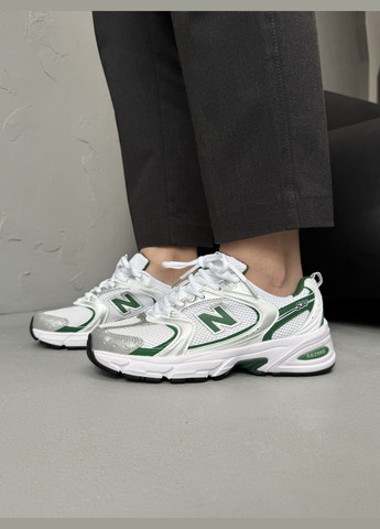 Кросівки жіночі і чоловічі New Balance 530 White Green | Нью Беланс 530 білі No Brand білі демісезони (338793287)