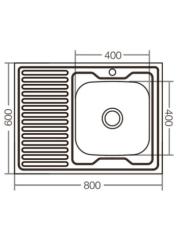 Кухонна мийка накладна ZerixZ8060R-06-160E (Satin) (ZX1617) Zerix (315507278)