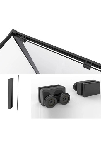 Душевые двери в нишу DSL191B Black Matt раздвижные, стекло прозрачное, 140х190 Dusel (317287042)