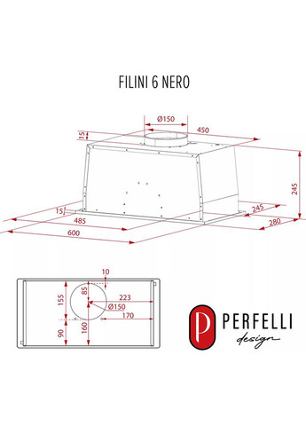 Вытяжка Design Filini 6 Nero PERFELLI (362487851)