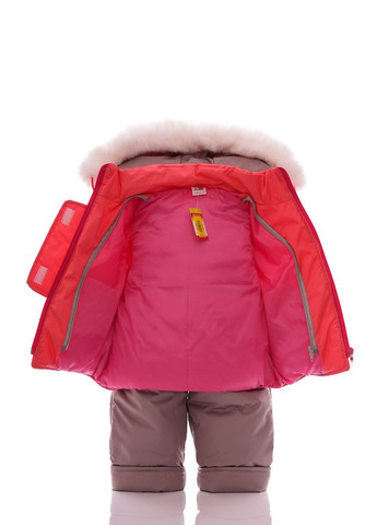 Красный зимний комбинезон для девочки на синтепоне ноль подстежка светло коралловый 86 см (28414) BABYKROHA