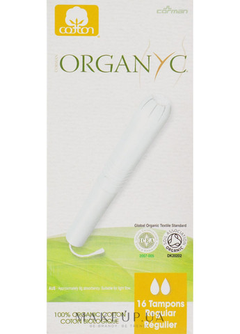 Тампони з органічної бавовни з аплікатором, 16 шт Organyc Internal Regular 16шт (791690-31160392) Corman Organyc (368614994)