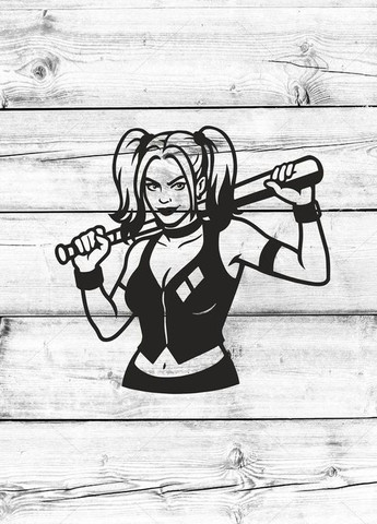 Наклейка (Наліпка) на авто машину Харлі Квін Подружка Джокера 30х30 см No Brand (364964164)