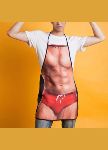 Кухонний фартух з малюнком чоловіка у червоних трусах з яскравим принтом та якісним пошивом універсального розміру No Brand Піжама (350937415)