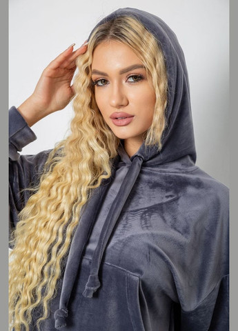 Спортивний костюм жіночий велюровий вільного крою чорний розмір L (sku_241R2001-20) Ager (316319303)