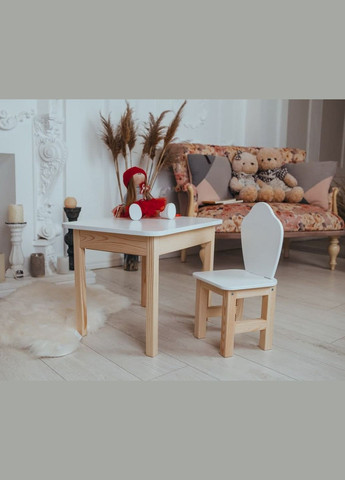 Дитячий столик і стільчик білосніжний. ( для дітей 116-130 см зросту) Столик із шухлядою No Brand (323223313)