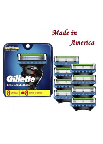 Сменные картриджи Fusion Proglide Power (8 шт) Made in America Gillette (278773544)