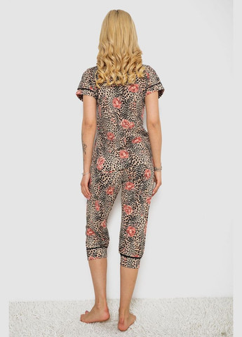 Бежева всесезон жіноча піжама з принтом Fashion