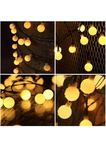Уличная светодиодная гирлянда Solar 12 метров 100 LED на солнечной батарее "Молочные шары" SunLamp (305572029)