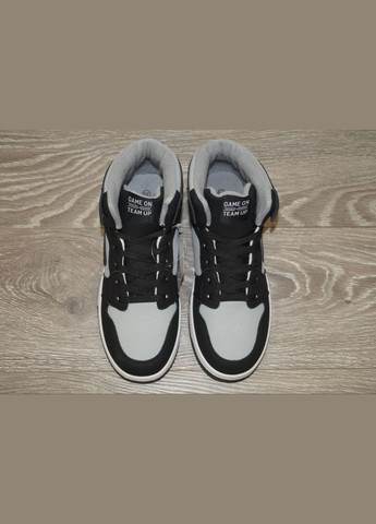 Черные повседневные, кэжуал осенние хайтопы демисезонные подростковые / ботинки демисезонные подростковые черные с серым FDEK