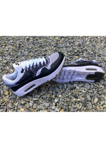 КРОССОВКИ ЖЕНСКИЕ NIKE AIR MAX 1 ULTRA FLYKNIT BLACK WHITE НАЙК АИР МАКС No Brand чёрные демисезоны (369393145)