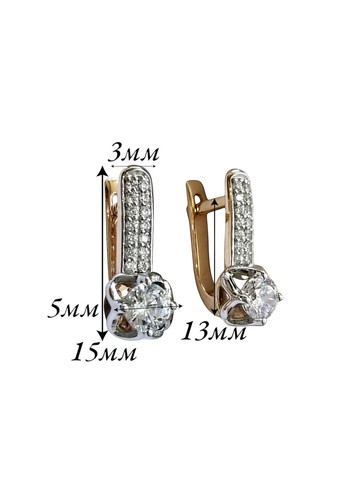 Золоті сережки з цирконієм 700019-1с Харківська ювелірна фабрика (355795798)