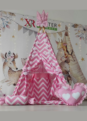 Вигвам для ребенка Marshmallow 5-ти гранный + корзина для игрушек зигзаги Полный комплект! No Brand (316257172)