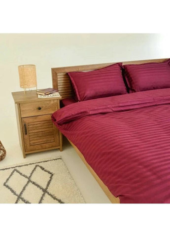 Постільна білизна сімейна Сатин Stripe 79-S 210х143х2 см фуксія Tiare (336328725)