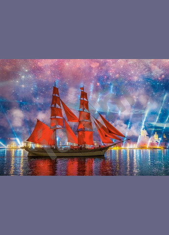Пазл 1000 деталей Червоний фрегат Червоні вітрила Класичні пазли Кастор 68*47/14 C-104482 Castorland (315035613)