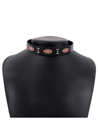 Жіночий чокер з різнокольоровою вишивкою (арт.16050) No Brand екошкіра (347316593)