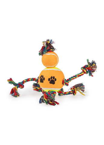 Іграшка для собак Вузловий канат з двома м'ячами, 32см Happet (353688780)