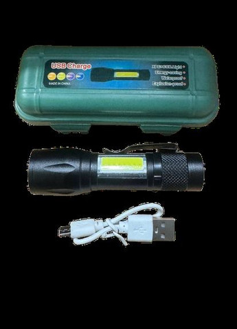 Карманный аккумуляторный фонарь с боковым светом BL-513 XPE+COB, micro USB, с фокусировкой, с клипсой X-Balog (306557641)