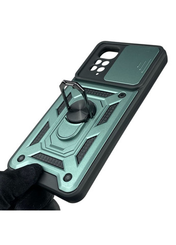 Чохол для Redmi Note 11s броньований з кільцем-тримачем підставкою зі шторкою на сяомі редмі нот 11с зелений rg1 Xiaomi (366389916)