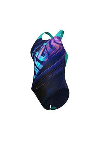 Темно-синій демісезонний купальник закритий для жінок flow swimsuit v back lb темно-синій Arena